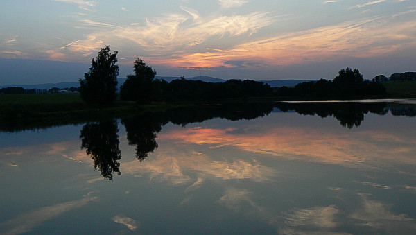 Pond Balaton at sunset